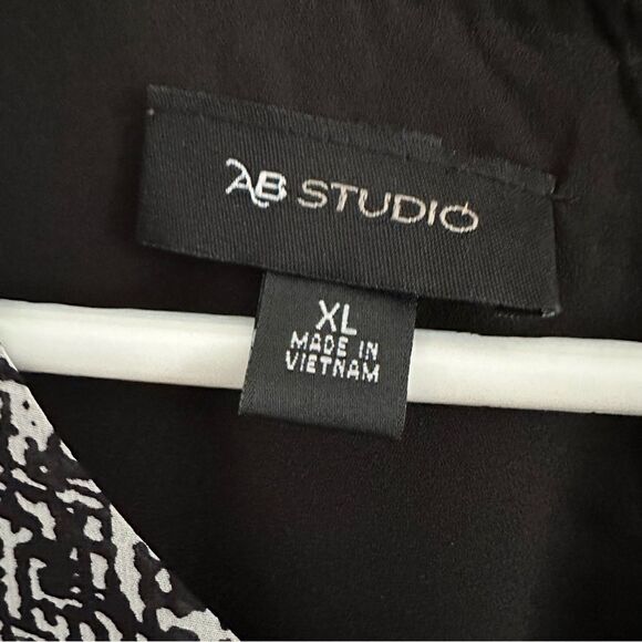 AB Studio Layered‎ Blouse Split Back Semi-sheer Sleeves Women’s Size XL - Picture 3 of 8